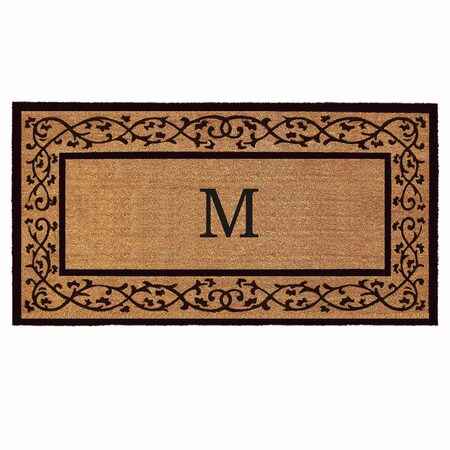 Monogram Door Mat, Black, Natural, 36 in W x 72 in L